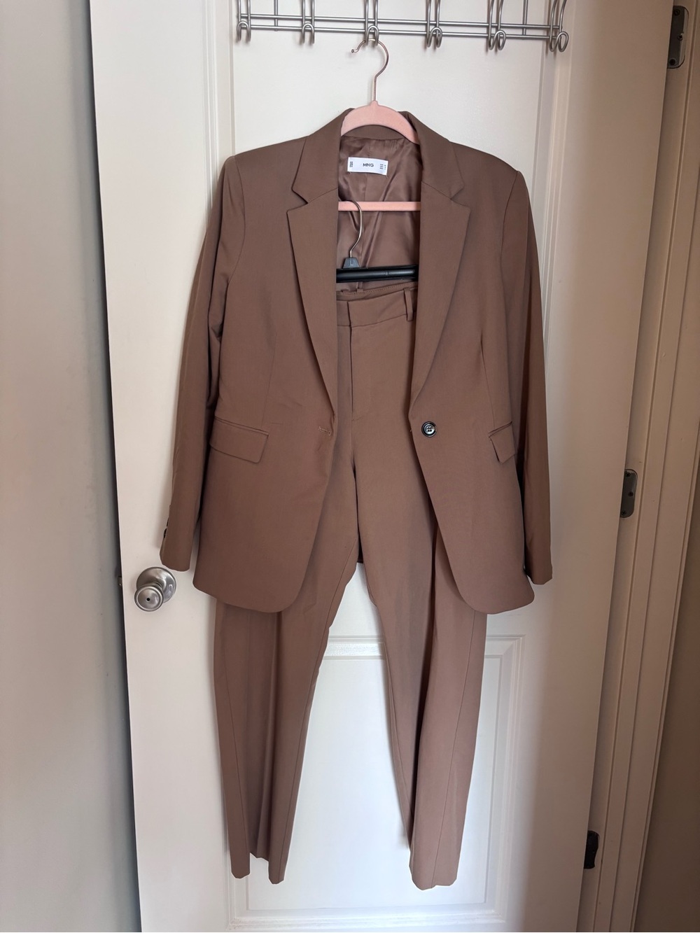 Mango Taupe Brown Womens Pantsuit Blazer (Size 8) & Trousers (Size 10) - Picture 2 of 6